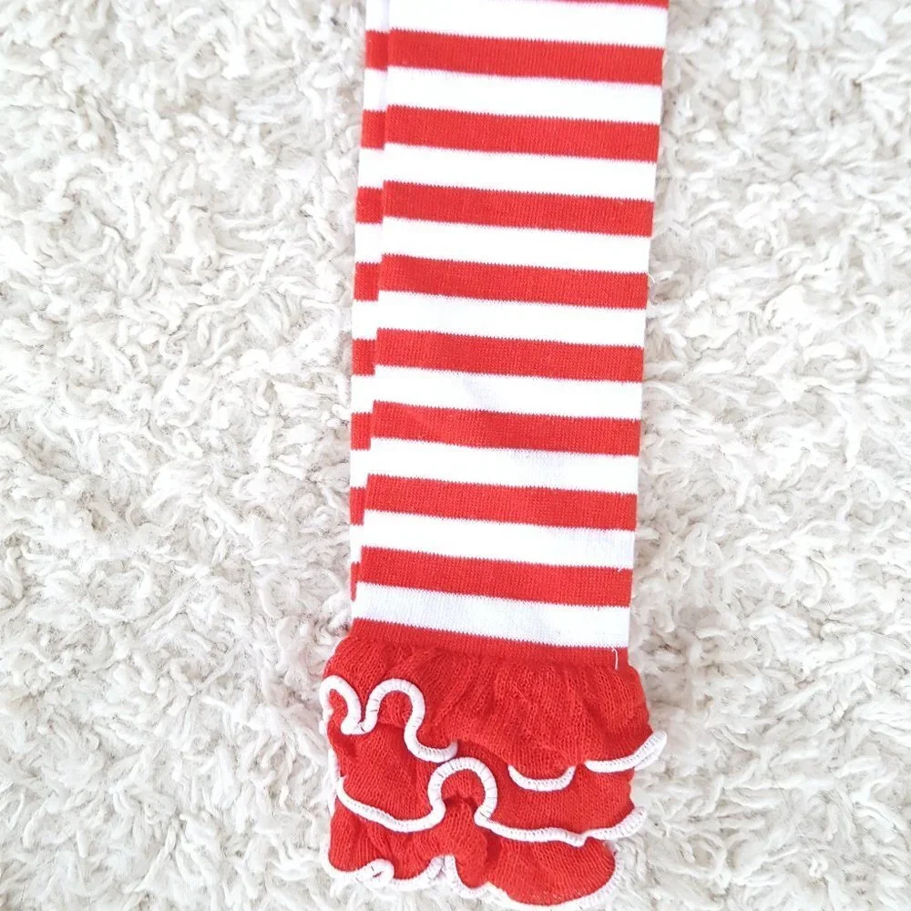 Red and White Stripes Holiday Legwarmers For Baby Girl Toddler Girls New